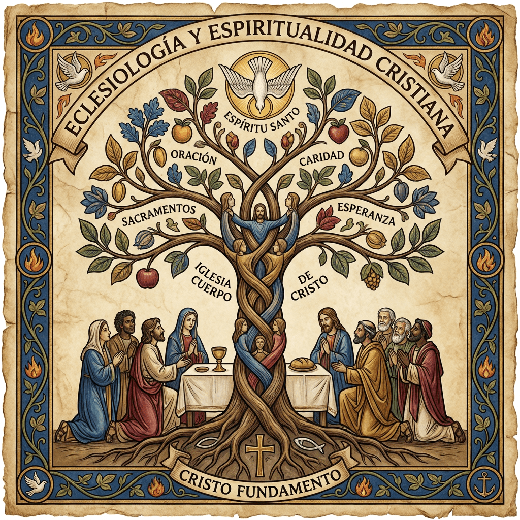 Text: ECLESIOLOGÍA Y ESPIRITUALIDAD CRISTIANA, ESPÍRITU SANTO, ORACIÓN, CARIDAD, SACRAMENTOS, ESPERANZA, IGLESIA CUERPO DE CRISTO, CRISTO FUNDAMENTO.